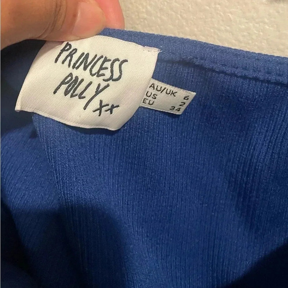 Princess Polly Women's Portia Mini Dress Royal Blue Size 2 Ruched Long Sleeve - Picture 6 of 6